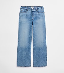 Rivete Petite Curvy High Rise Wide Leg Jeans in Light Wash carousel Product Image 3