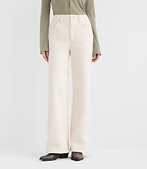 Rivete Tall Curvy High Rise Wide Leg Jeans in Ivory carousel Product Image 1