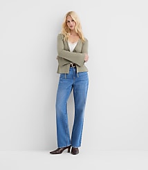 Rivete Tall Mid Rise Relaxed Straight Jeans in Vintage Mid Wash carousel Product Image 1