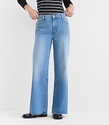 Rivete Tall Fresh Cut Mid Rise Loose Flare Jeans in Light Wash carousel Product Image 2