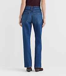 Rivete Tall Curvy Mid Rise Relaxed Straight Jeans in Dark Wash carousel Product Image 2