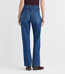 Rivete Tall Mid Rise Relaxed Straight Jeans in Dark Wash carousel Product Image 4