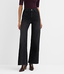 Rivete Tall Curvy Fresh Cut High Rise Wide Leg Jeans in Noir Wash carousel Product Image 1