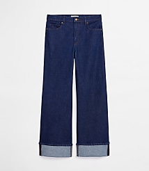 Rivete Tall Curvy Cuffed High Rise Wide Leg Jeans in Nova Wash carousel Product Image 3
