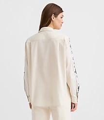 Petite Striped Poplin Everyday Relaxed Pocket Shirt carousel Product Image 2