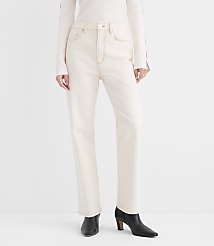 Rivete Tall Curvy High Rise Straight Jeans in Ivory carousel Product Image 1