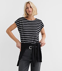 Petite Striped Modern Wedge Tee carousel Product Image 1