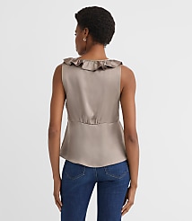 Petite Satin Ruffle Tie Neck Cami carousel Product Image 3