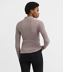 Petite Smocked Ruffle Cardigan Top carousel Product Image 3