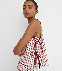 Petite LOFT Beach Geo Crochet Side Tie Tank Top carousel Product Image 1