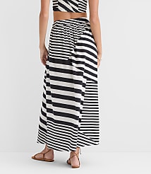 Petite LOFT Beach Striped Linen Cotton Maxi Wrap Skirt carousel Product Image 3