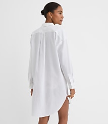 Petite LOFT Beach Linen Cotton Swimsuit Coverup Shirt carousel Product Image 3