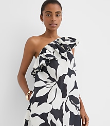 Petite LOFT Beach Ruffle One Shoulder Mini Dress carousel Product Image 2