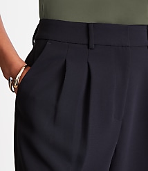 Tall LOFT Versa Crepe Drape Pleated Relaxed Straight Pants carousel Product Image 4