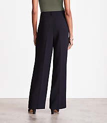 Tall LOFT Versa Crepe Drape Pleated Relaxed Straight Pants carousel Product Image 3