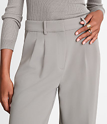 Petite LOFT Versa Crepe Drape Pleated Relaxed Straight Pants carousel Product Image 4