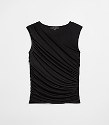 Petite LOFT Versa Mesh Ruched Tank Top carousel Product Image 3
