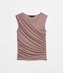 Petite LOFT Versa Mesh Ruched Tank Top carousel Product Image 5