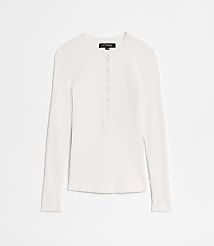 Petite LOFT Versa Ribbed Henley Sweater carousel Product Image 3