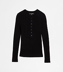 Petite LOFT Versa Ribbed Henley Sweater carousel Product Image 3