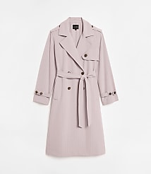 Petite LOFT Versa Seasonless Stretch Trench Coat in Stripe carousel Product Image 5
