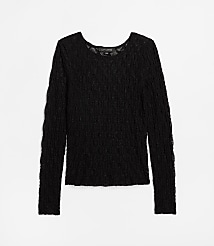 Petite LOFT Versa Geo Lace Long Sleeve Top carousel Product Image 5