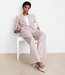 Petite LOFT Versa Seasonless Stretch Double Breasted Blazer in Stripe carousel Product Image 2
