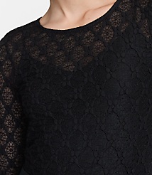 Petite LOFT Versa Geo Lace Long Sleeve Top carousel Product Image 4
