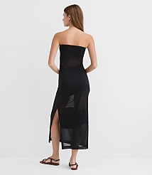 Petite LOFT Beach Mesh Mixed Media Strapless Maxi Dress carousel Product Image 3