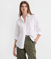 Petite Eyelet Everyday Oversized Shirt carousel Product Image 2