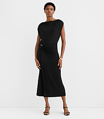 Petite Metallic Ring Wrap Midi Dress carousel Product Image 3