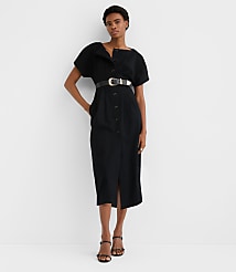 Pleated Barrel Sleeve Midi Pocket Dress carousel Product Image 1