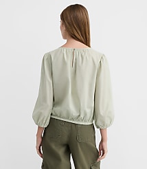 Petite Lace Trim Eyelet Blouse carousel Product Image 2