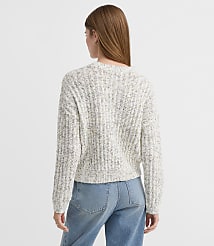 Petite Spacedye Ribbed Relaxed Sweater carousel Product Image 3