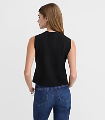 Petite Hammered Metallic Button Sweater Vest carousel Product Image 2