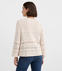 Petite Scalloped Pointelle Flare Sleeve Sweater carousel Product Image 4