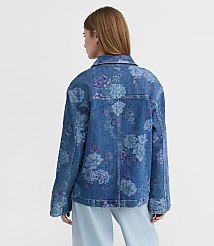 Petite Floral Denim Chore Jacket carousel Product Image 3