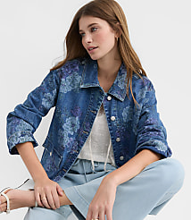 Floral Denim Chore Jacket carousel Product Image 1