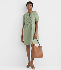 Petite Poplin Bow Mini Pocket Dress carousel Product Image 1