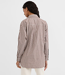 Petite Striped Poplin Everyday Oversized Pocket Shirt carousel Product Image 3