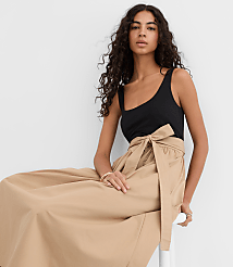 Petite Tie Waist Mixed Media Midi Pocket Dress carousel Product Image 2
