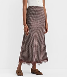 Petite Pindot Lace Trim Satin Bias Maxi Skirt carousel Product Image 2