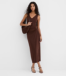 Petite Metallic Ring Wrap Midi Skirt carousel Product Image 1