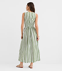 Petite LOFT Beach Striped Cutout Side Tie Midi Dress carousel Product Image 3