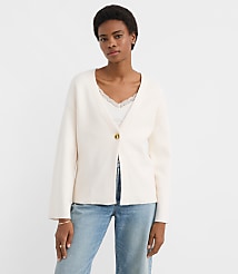 Petite Hammered Metallic Button Sweater Jacket carousel Product Image 2