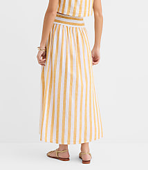 Petite LOFT Beach Striped Linen Cotton Maxi Skirt carousel Product Image 3