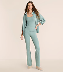 Petite Lou & Grey Heathered Brushedsoft Foldover Flare Pants carousel Product Image 1