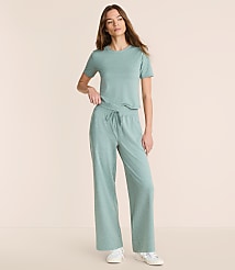 Petite Lou & Grey Heathered Brushedsoft Slim Wide Leg Pants carousel Product Image 1
