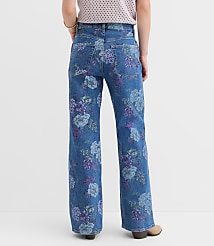 Petite High Rise Wide Leg Jeans in Floral carousel Product Image 2