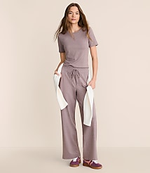 Petite Lou & Grey Heathered Brushedsoft Slim Wide Leg Pants carousel Product Image 1